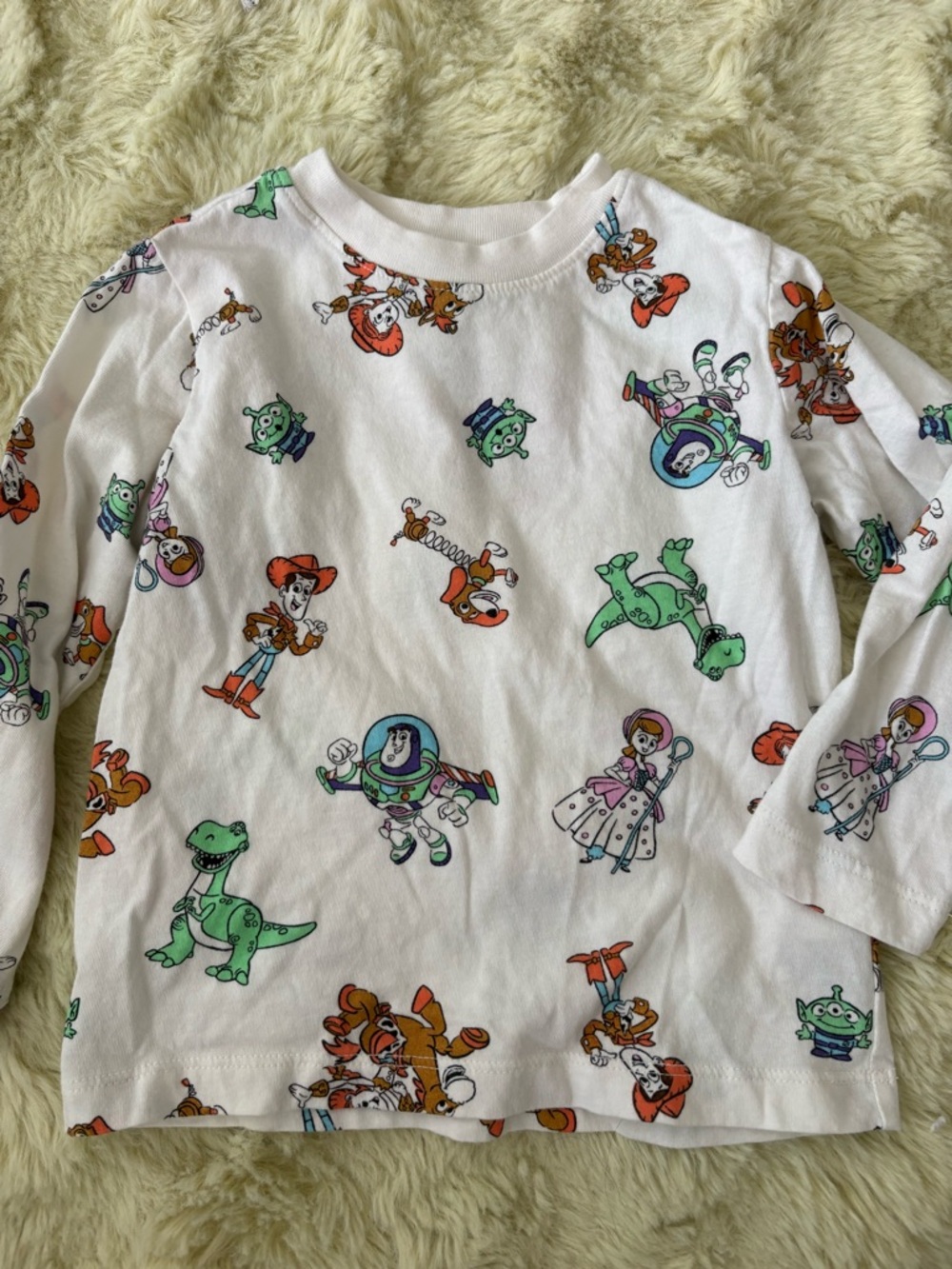 GAP 2T - White Toy Story Character Long Sleeve Tee
